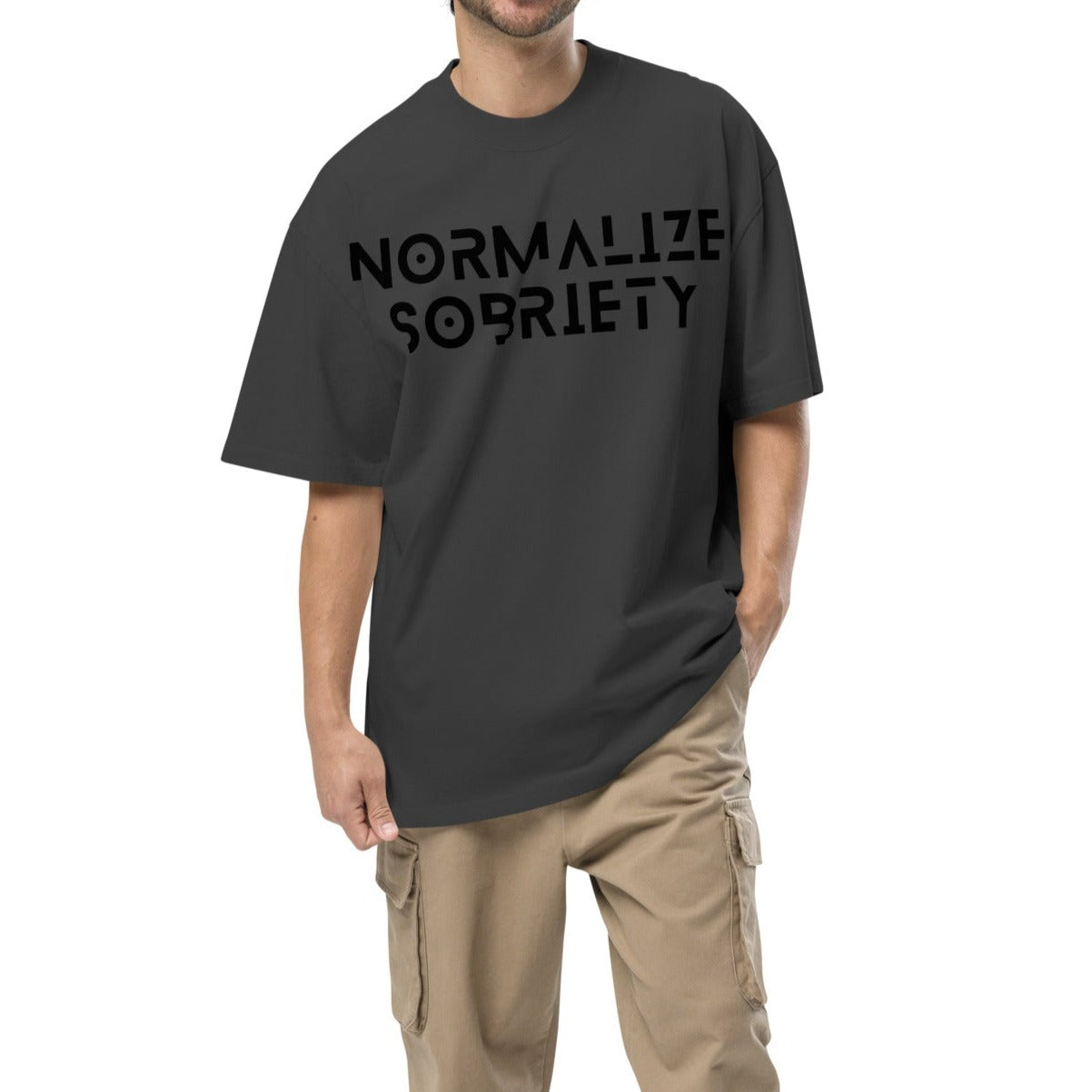 Normalize Sobriety BLCK Oversized Tee